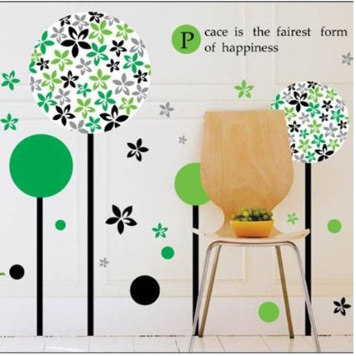 MZY LLC (TM) Pandora Tree Quote Pcace is the Fairest form of happiness Wallpaper Wall Sticker Decals For Room Living Room