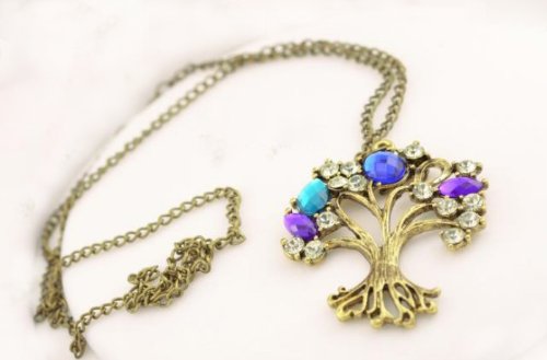 niceeshop(TM) Fashion Women’s Vintage Style Happy Wishing Tree Pendant Crystal Diamond Long Chain Charm Necklace-Antique Bronze niceeshop(TM) Fashion Women’s Vintage Style Happy Wishing Tree Pendant Crystal Diamond Long Chain Charm Necklace-Antique Bronze