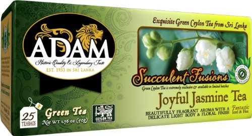 Adam True Ceylon Tea 12-pack (Joyful Jasmine Green Tea, 25-count boxes)