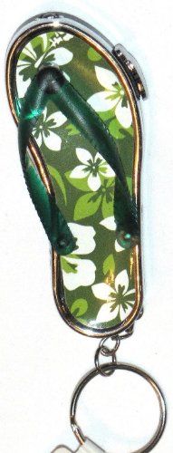 Sandal Shocking LED Flashlight Green Key Chain