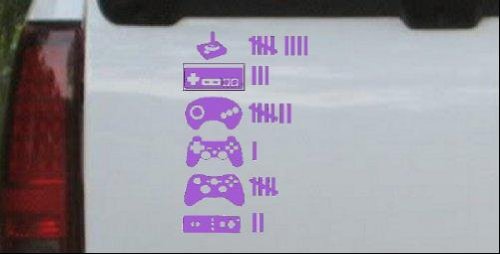 Video Game Controller Keeping Count Funny Car Window Wall Laptop Decal Sticker — Purple 6in X 3.6in