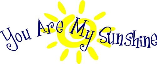 You are my sunshine With Sun Happiness Quote Design Kids Bedroom Picture Art – Peel & Stick Sticker – Vinyl Wall Decal – 24 Colors Available 11×21