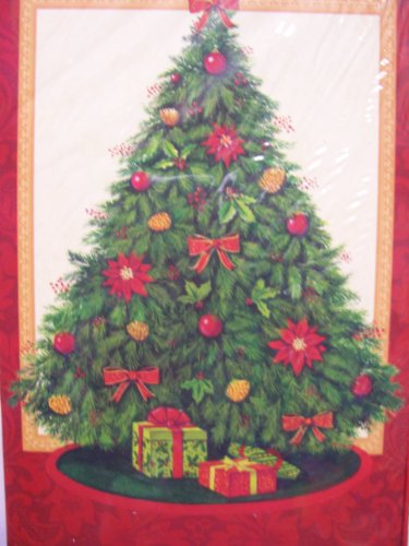 Traditional Boxed Christmas Cards ~ Set of 16 Cards and Envelopes (Joyous Season – Decorated Tree)