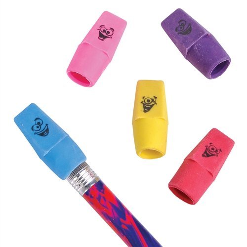 144 Smile Face Pencil Top Erasers Assorted Colors New