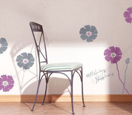 Custom Color PopDecals – Flowers wishing happiness – nursery wall decals tree vinyl wall art wall decor sticker wall vinyl stickers pop baby gift idea