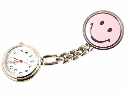 Youyoupifa Cute Pink Smile Face Pocket Quartz Nurse Watch NBW0KC2236-SS3