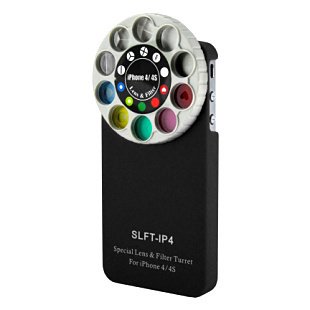 Minidandan Funny Special Lens and Filter Turret Camera Phone Case for Apple Iphone 4 and 4s (black)