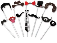 Photo Booth Props on a Stick (12 Pieces)
