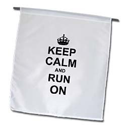 3dRose fl_157767_1 Keep Calm and Run on Carry on Running Track Runner Athlete Gifts Fun Funny Humor Humorous Garden Flag, 12 by 18-Inch