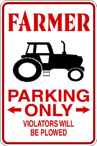 Farmer – Parking Signs – Funny Humor Picture Art Image Mural – Peel & Stick Vinyl Wall Decal Sticker 9×18