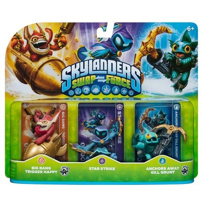 Skylanders SWAP Force Triple Character Pack: Big Bang Trigger Happy, Star Strike, Anchors Away Gill Grunt