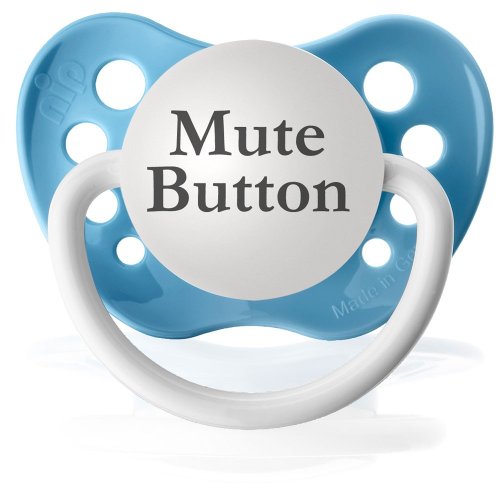 Mute Button Pacifier (Baby Blue) Mute Button Pacifier (Baby Blue)