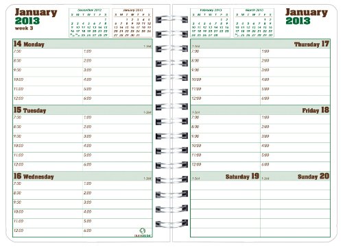 BlueLine DuraGlobe Weekly Planner, Twin-Wire, Joyful, Semi-Flexible Cover, 8 x 5 Inches, Sugarcane Based Paper (C215.F83T)