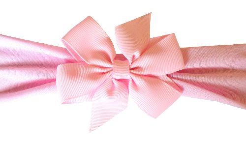 Nylon Baby Bow Headband (Pink Band/Pink Bow)
