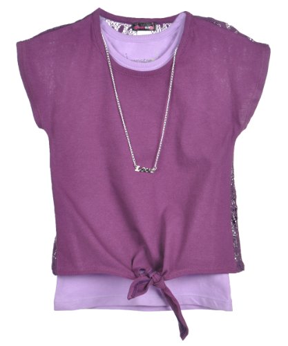 Dream Star “Joyous Love” Top with Necklace – grape, 14