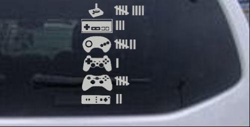 Video Game Controller Keeping Count Funny Car Window Wall Laptop Decal Sticker — Silver 6in X 3.6in