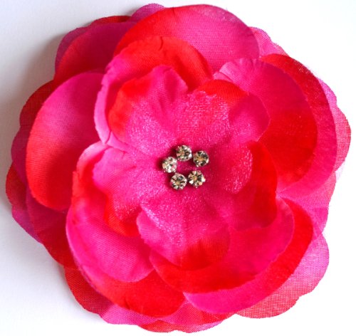 Emma Rhinestone Hair Clip (Hot Pink)