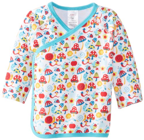 Zutano Baby-Girls Newborn Happy Day Kimono Top, Cream, Newborn/Preemie