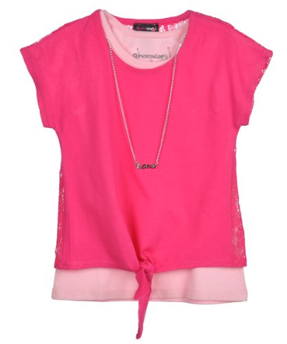 Dream Star “Joyous Love” Top with Necklace – fuchsia, 14