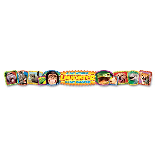 TREND Quotable Expressions Wall Banner, A Day Without Laughter Is A Day Wasted, 10 ft