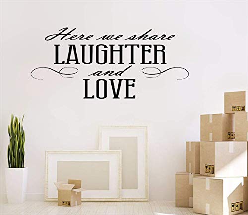 Wall Decal Quote Words Lettering Decor Sticker Wall Vinyl Here We Share Laughter & Love for Living Room