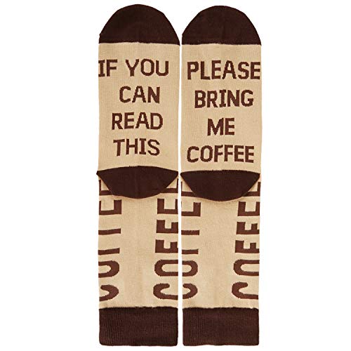 Novelty Funny Saying Crew Socks If You Can Read This Bring Me Coffee, Gag Christmas Gift for Men Women