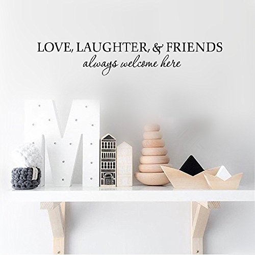 cuyie Quotes wall stickers Removable Vinyl Art Decal Love Laughter & Friends always welcome here