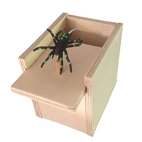 UMFunChristmas Gift April Fool’s Day Spoof Funny Scare Small Wooden Box Spider Scary Girls