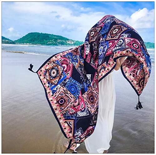 Fashion Women Scarf Joyous Large Soft Cozy Lightweight Sunscreen Shawl Wrap Scarf Pashmina Seaside Travel Beach Towel (Dark Blue) Fashion Women Scarf Joyous Large Soft Cozy Lightweight Sunscreen Shawl Wrap Scarf Pashmina Seaside Travel Beach Towel (Dark Blue)