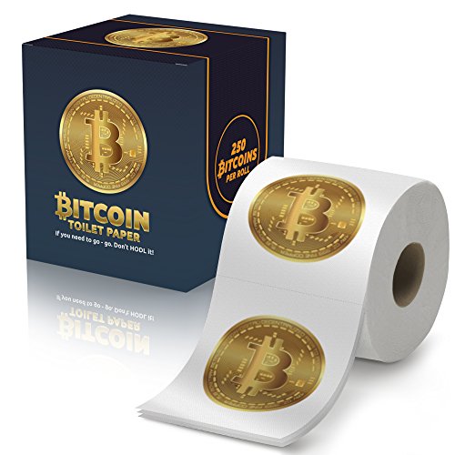 Gagster Bitcoin Toilet Paper Roll Funny BTC Cryptocurrency Novelty TP Prank Gag Gift Idea for Traders & Haters | 3 Ply Crypto Bathroom Tissue 250 Sheets Per Roll | Colorful Present Box