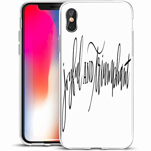 Melyti Custom Phone Case Cover for iPhone X/XS 5.8″,Text Hand Lettered Holiday Joyous Triumphant Phrase Quirky Written Christmas Xmas Easter Quote Design,Anti-Scratch Soft Rubber Gel/TPU Melyti Custom Phone Case Cover for iPhone X/XS 5.8″,Text Hand Lettered Holiday Joyous Triumphant Phrase Quirky Written Christmas Xmas Easter Quote Design,Anti-Scratch Soft Rubber Gel/TPU