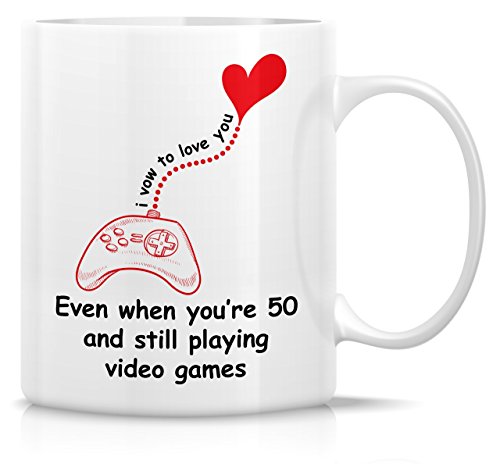 Retreez Funny Mug – Love You Even When You’re 50 Still Playing Video Games Gamers 11 Oz Ceramic Coffee Mugs – Funny, Sarcastic, Inspirational birthday gifts for husband, boyfriend, friends, coworkers