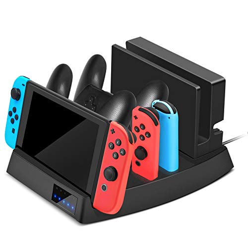 TNP Charging Dock for Nintendo Switch, Joy-Con Controllers and Pro Controllers, All in One Power Charge Station & Storage Hub for Nintendo Switch Console and Controllers w/ USB Type C AC Adapter Cable TNP Charging Dock for Nintendo Switch, Joy-Con Controllers and Pro Controllers, All in One Power Charge Station & Storage Hub for Nintendo Switch Console and Controllers w/ USB Type C AC Adapter Cable
