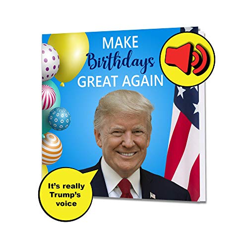 FOLE INC Singing Trump Birthday Card – Real Voice – Funny Patriotic President Donald