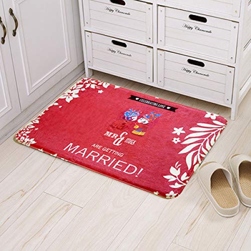 GSYDDTG Joyous Married Home Decor Welcome Doormat Carpets for Living Room Non-Slip Bedroom Rugs Kitchen Floor Mat Wedding Decoration