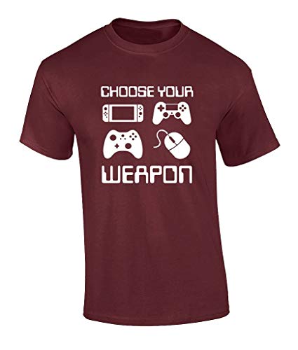 Choose Your Weapon Video Game Controller Graphic T-shirt-Maroon-6xl