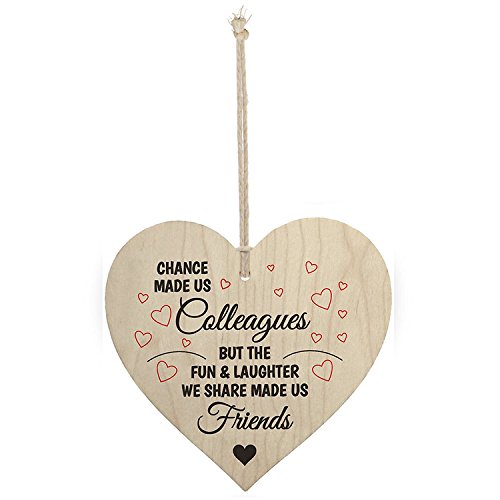 Colleagues Fun and Laughter Novelty Wooden Hanging Heart Leaving Gift Plaque Work Friendship Sign by meijiafei