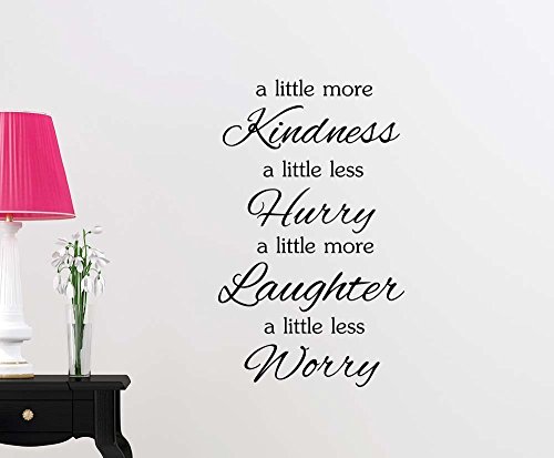 letters wall decor stickers A little more kindness a little less hurry a little more Laughter a little less worry office inspirational sticker nursery vinyl saying lettering wall sign wall quote decor