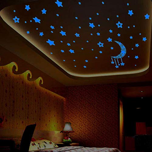 Room Decoration A Set Kids Bedroom Fluorescent Glow In The Dark Stars Wall Stickers Pegatina Pared – Wall Stickers
