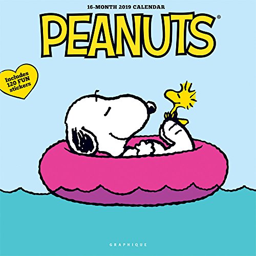 Graphique Peanuts Happiness is Wall Calendar – 16-Month 2019 Calendar, 12″x12″ w/ 3 Languages, 4-Month Preview, Marked Holidays