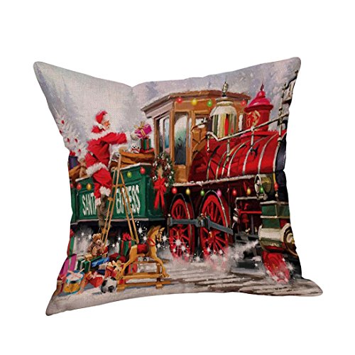 GBSELL Pillow Cover Joyous Christmas Pillow Case Sofa Cover Home Decor,18″x18″ (E)