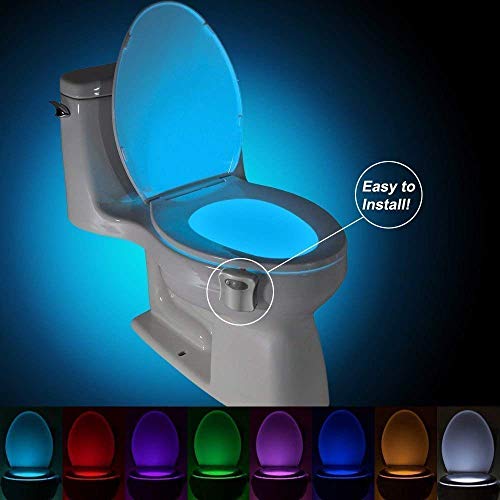 Multi-Color Motion Sensor LED Toilet Night Light – Light Detection Sensor- Cool New Fun Gadget for Him, Her, Men, Women or Birthday Kid – Funny Unique Gift Idea – Best Gag Christmas Present (16 Color)