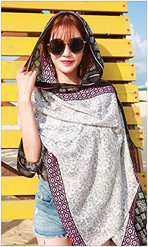 Fashion Women Scarf Joyous Large Soft Cozy Lightweight Sunscreen Shawl Wrap Scarf Pashmina Seaside Travel Beach Towel (Snowflake)