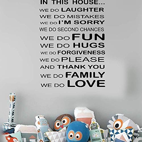 Vinyl Wall Lettering Stickers Quotes and Saying in This House We Do Laughter We Do Mistakes We Do Family We Do Love for Living Room Bedroom