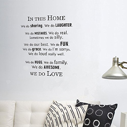 kiurgy Vinyl decal quote Art Wall sticker inspirational quotes In This Home we do sharing we do laughter wo do mistakes we do real for living room