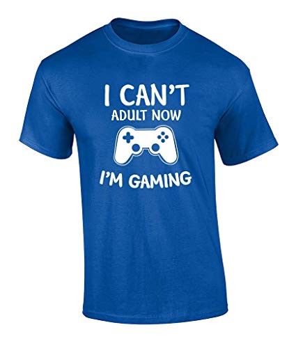 Trenz Shirt Company Funny I Can’t Adult Now, I’m Gaming Controller Graphic Nerdy Video Game Geek Adult Short Sleeve T-Shirt-Royal Blue-XL