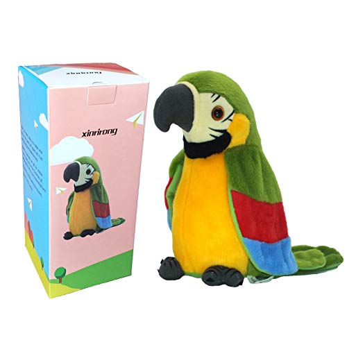 Talking Parrot No Matter What You Say Will Repeat What You Say Funny Learning Good Helper Bring You Happiness!Parrot toys! Speaking parrot.Multifunctional Electric Plush Parrot Speaking.Talking Bird