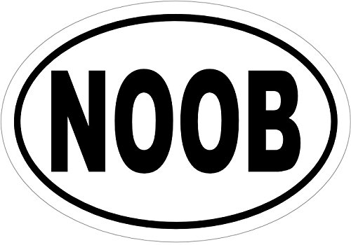 WickedGoodz Oval Noob Vinyl Decal – Funny Bumper Sticker- Perfect Video Game Gag Gift