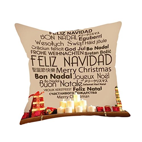 GBSELL Pillow Cover Joyous Christmas Pillow Case Sofa Cover Home Decor,18″x18″ (C)