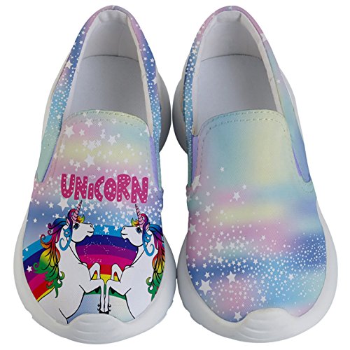 PattyCandy Rainbow Joyful Unicorn Art Kids Lightweight Casual Shoes – US 2Y